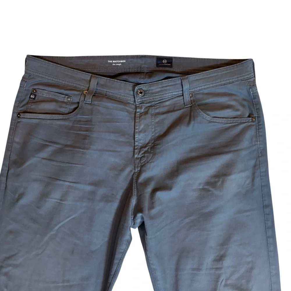 AG Adriano Goldschmied Matchbox Slim Straight Jeans in Grey – Size 38